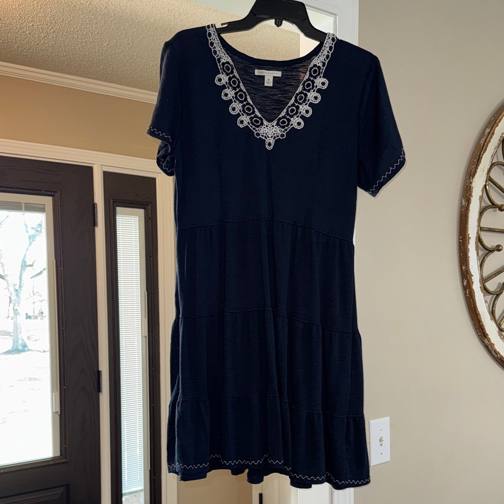 Cato Navy Blue Dress with Trim
